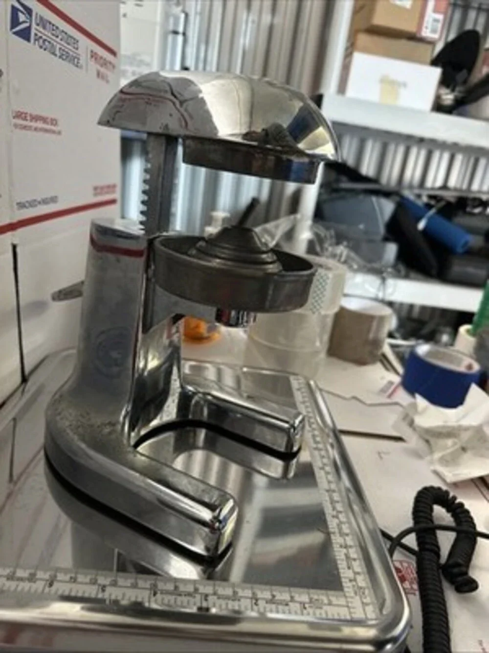 Vintage Juicer Orange Lemon Press Chrome Finish Manual Citrus Superman Scene